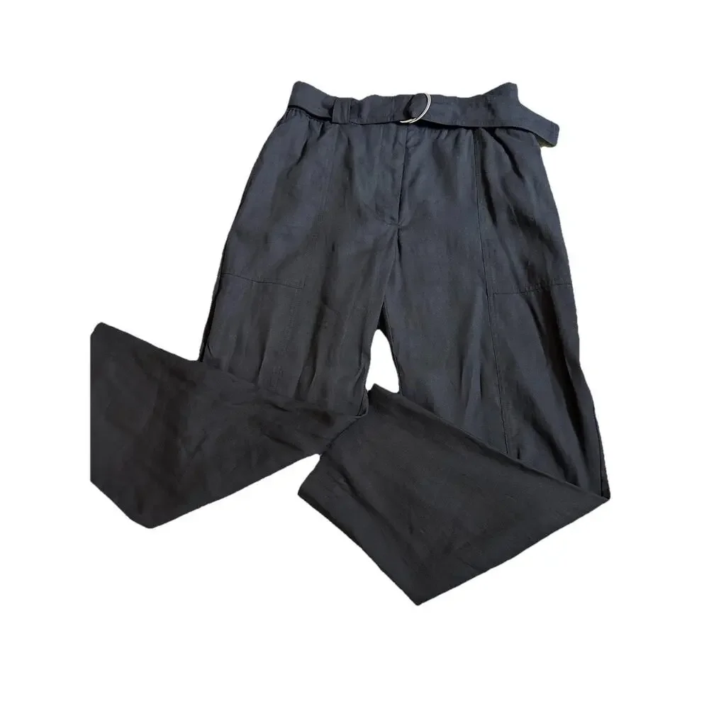 Zara Black Belted Trouser Pant size Medium - NWT